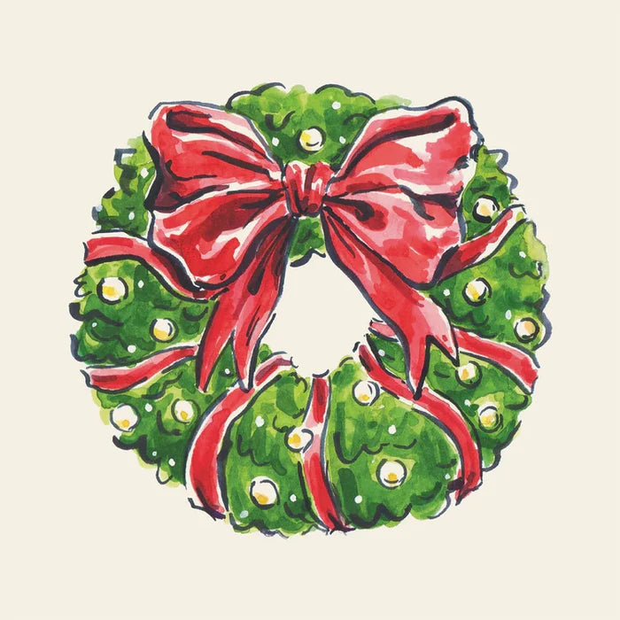 Hester & Cook Holiday Wreath Cocktail Napkins