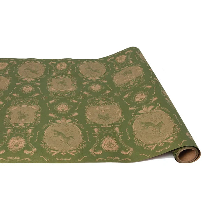 Hester & Cook Moss Fable Toile Paper Table Runner