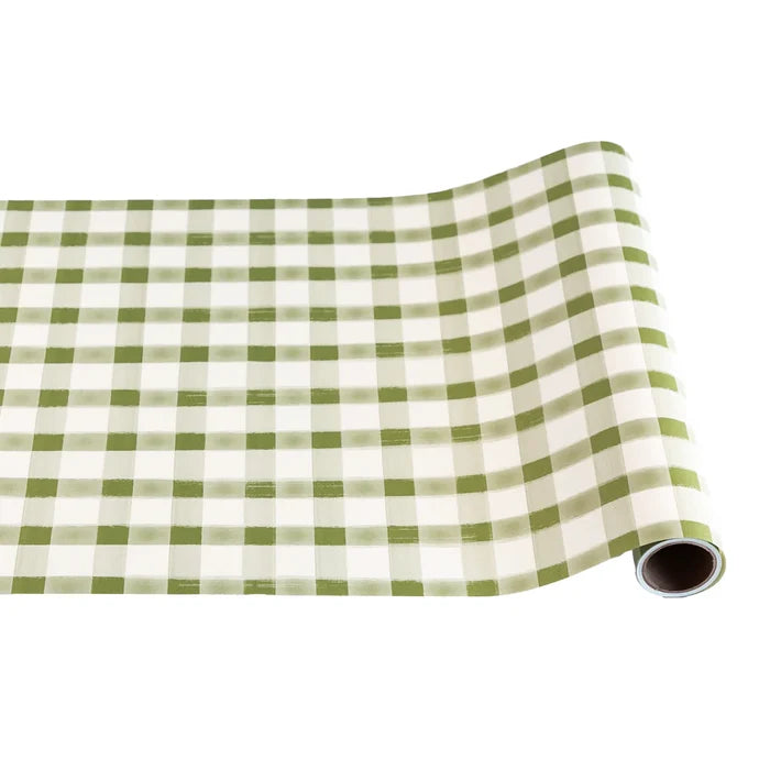 Hester & Cook Moss Painted Check Table Runner