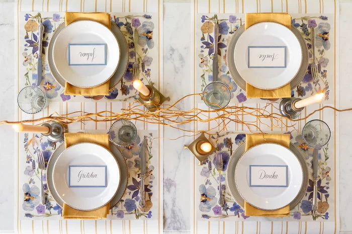 Hester & Cook Periwinkle Pressed Petals Paper Placemat