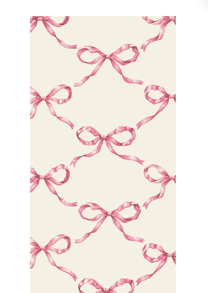 Hester & Cook Pink Bow Lattice Paper Guest Napkins