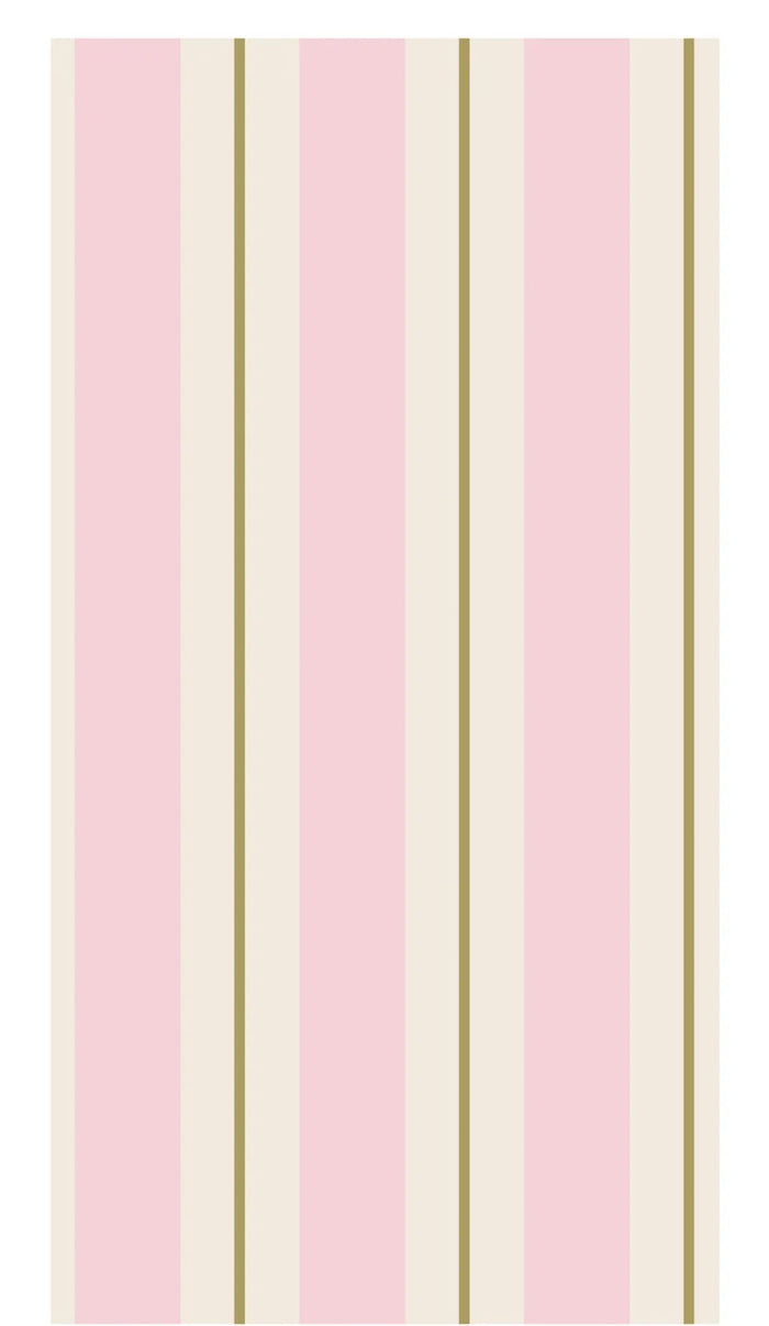 Hester & Cook Pink & Gold Awning Stripe Paper Guest Napkins