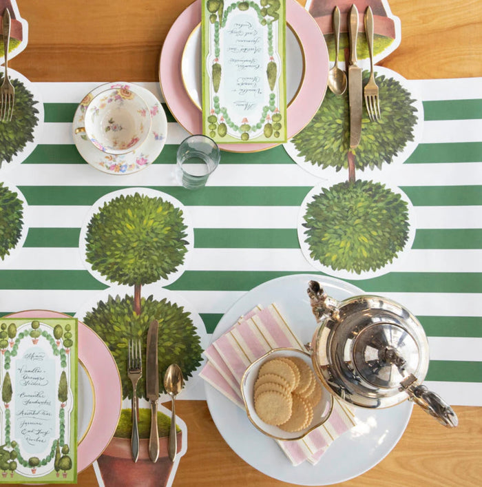 Hester & Cook Pink & Gold Awning Stripe Paper Guest Napkins