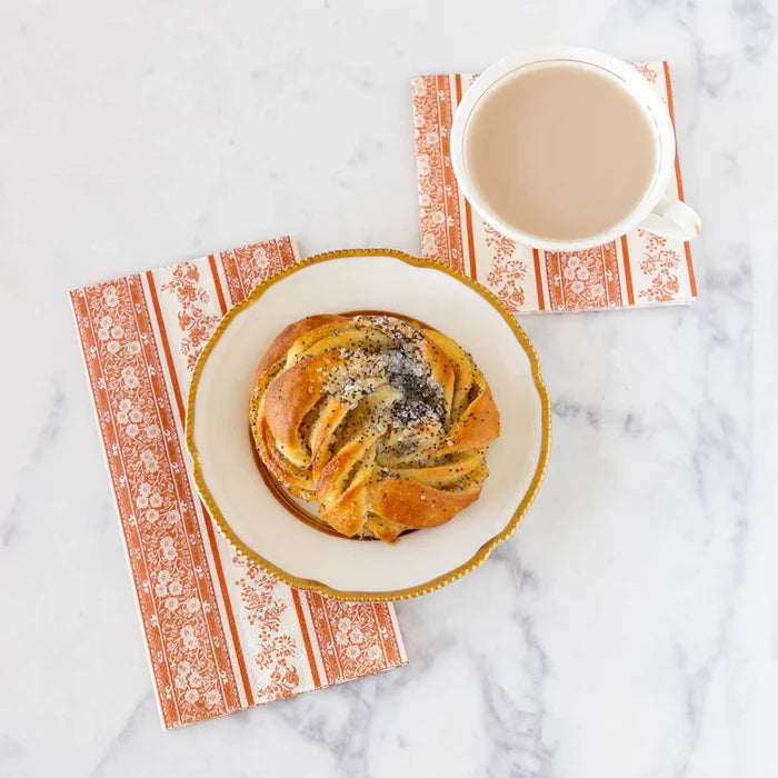 Hester & Cook Pumpkin Burleigh Stripe Paper Cocktail Napkins