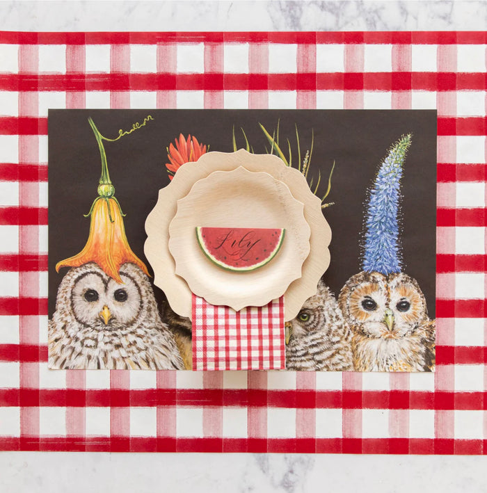 Hester & Cook Red Painted Paper Guest Napkins
