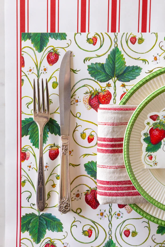 Hester & Cook Strawberry Fields Paper Placemat