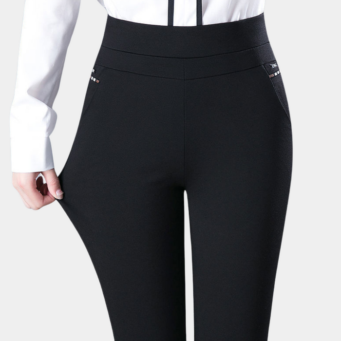Variant image for High Waist Black Stretch Pants for Women, Comfortable Versatile Office and Casual Wear, M-4XL-1