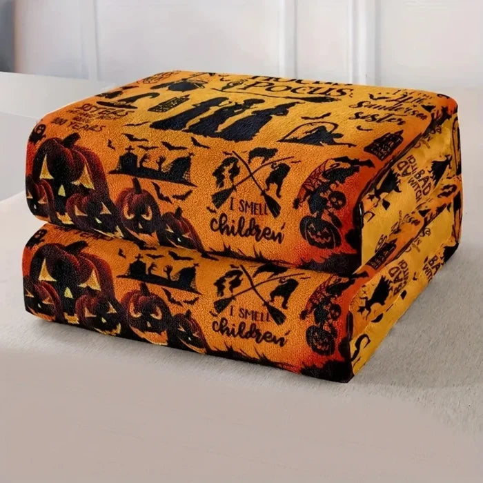 Hocus Pocus Flannel Throw Blanket Halloween 2025 Cozy