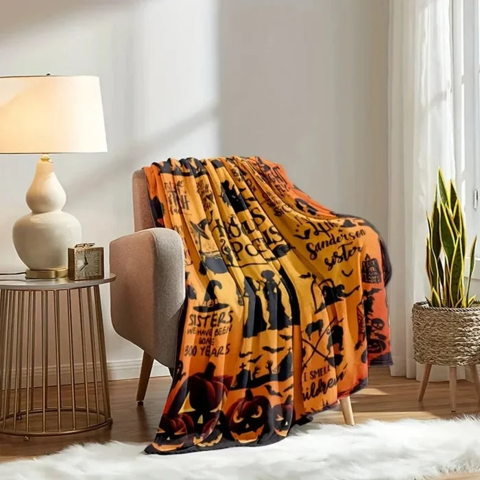 Hocus Pocus Flannel Throw Blanket Halloween 2025 Cozy