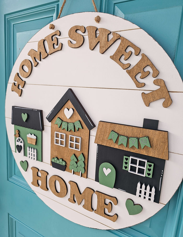 Home Sweet Home House Village Door Hanger