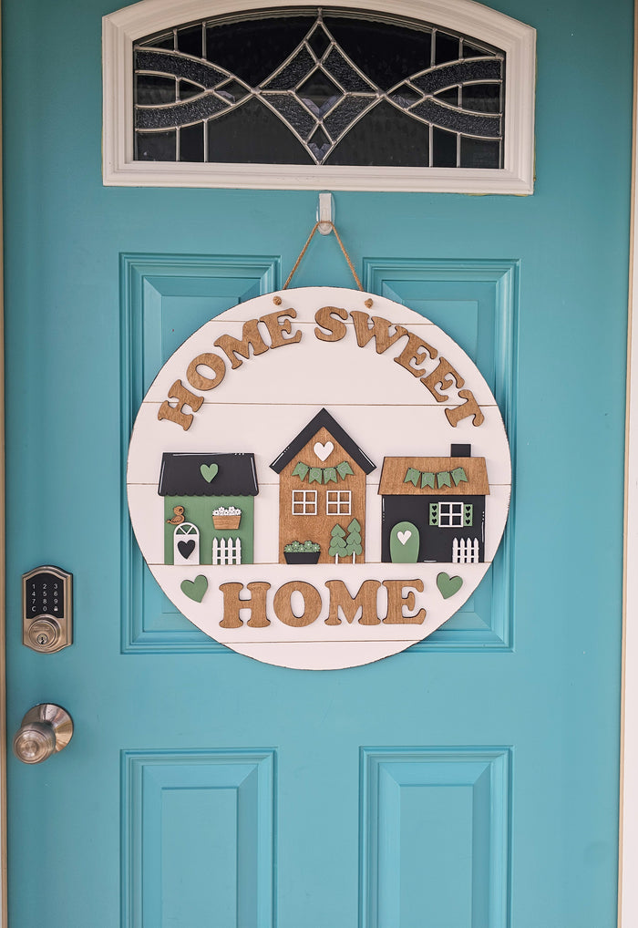 Home Sweet Home House Village Door Hanger