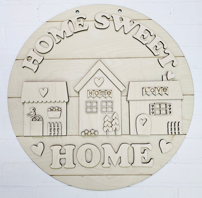 Home Sweet Home House Village Door Hanger