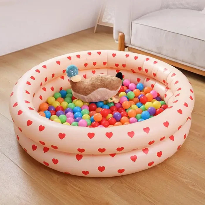 Inflatable Baby Swimming Pool, Foldable Outdoor Paddling Pool in Durable PVC, Safe Soft Bottom for Kids Fun