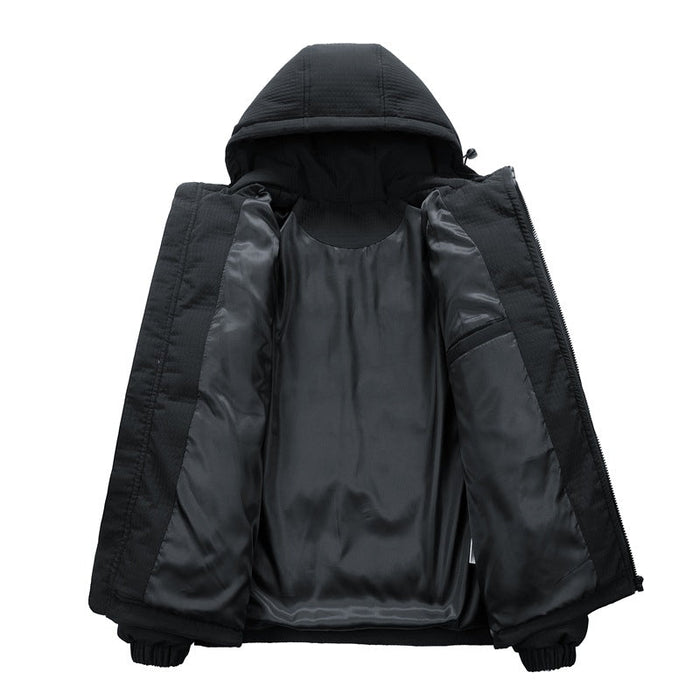 Insulating Men's Puffer Coat - Boxy Cut, Quilted, For Winter