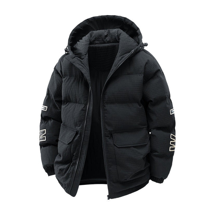 Insulating Men's Puffer Coat - Boxy Cut, Quilted, For Winter