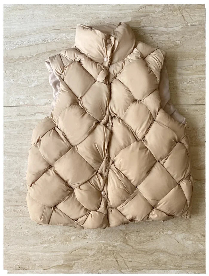 Insulating Women Puffer Vest - Boxy Quilt Polyfill Winter