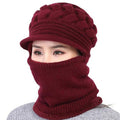 Insulating Women's Winter Hat Set - Cable Knit, Wool