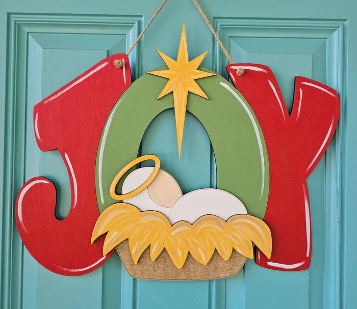Joy with Manger Door Hanger-wholesale
