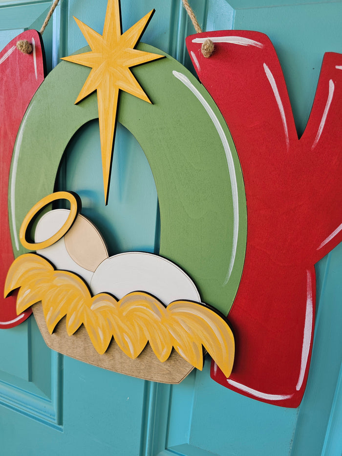 Joy with Manger Door Hanger-wholesale