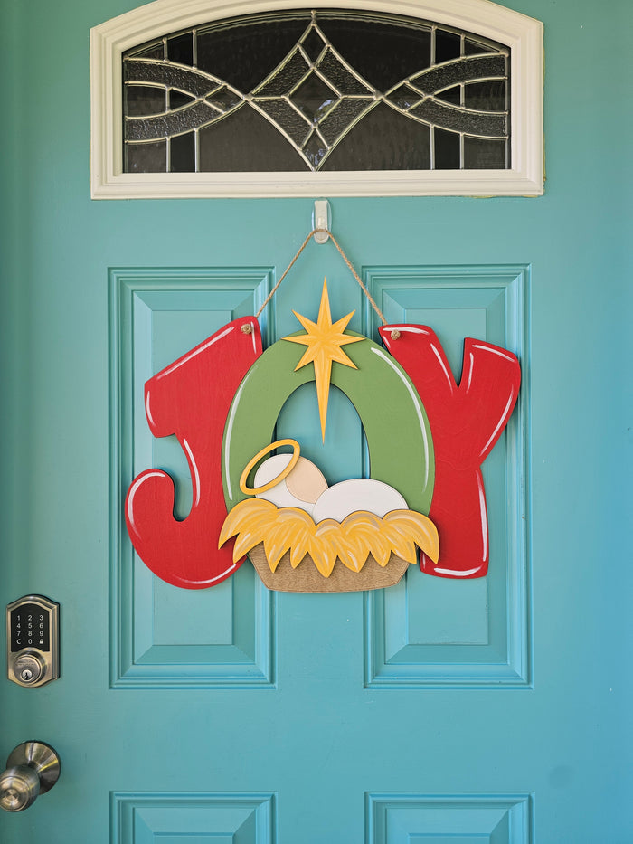 Joy with Manger Door Hanger-wholesale