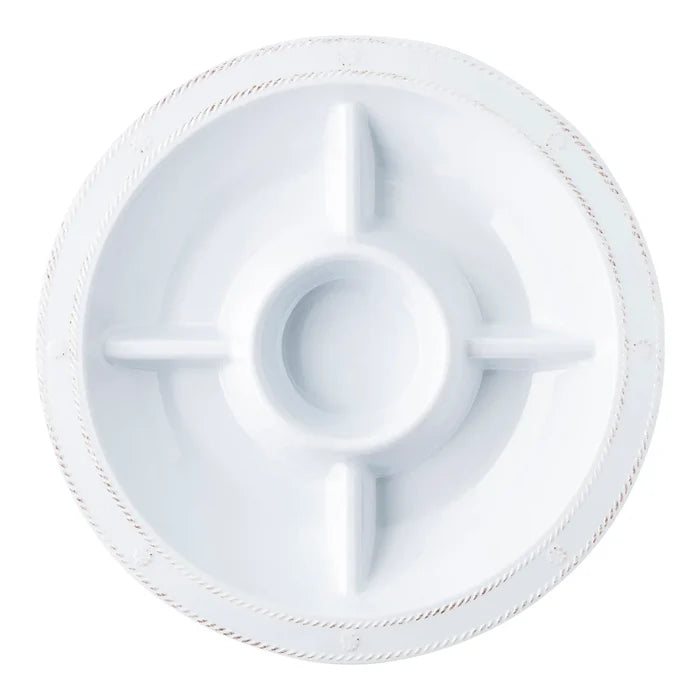 Juliska Berry & Thread Melamine 15" Crudite Platter - Whitewash
