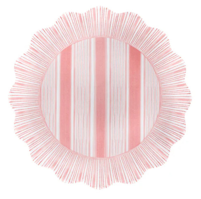 Juliska Cabana Coral Stripe Dessert/Salad Plate S/4 - Melamine