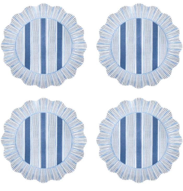 Juliska Cabana Stripe Ocean Dessert/Salad Plate S/4 - Melamine