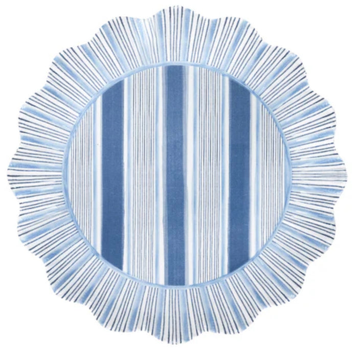 Juliska Cabana Stripe Ocean Dessert/Salad Plate S/4 - Melamine
