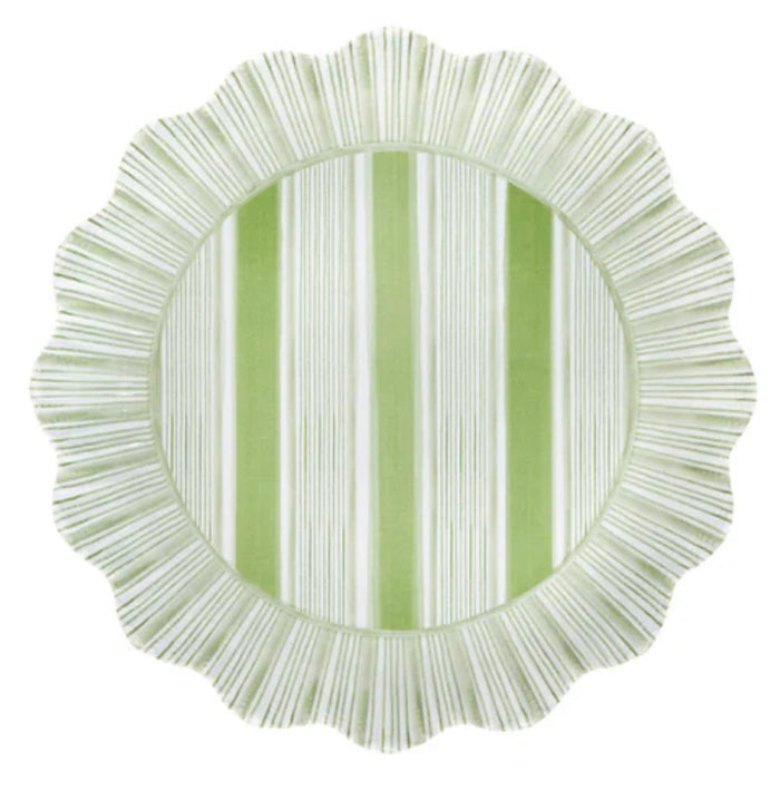 Juliska Cabana Stripe Seagrass Dessert/Salad Plate S/4 - Melamine