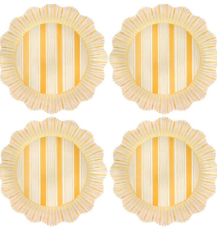 Juliska Cabana Stripe Sunshine Dinner Plate S/4 - Melamine