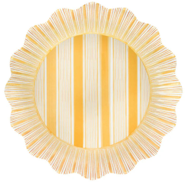 Juliska Cabana Stripe Sunshine Dinner Plate S/4 - Melamine
