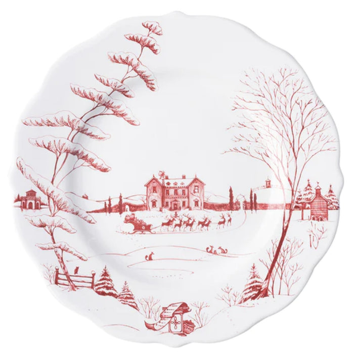 Juliska Country Estate Winter Frolic Dinner Plate - Ruby