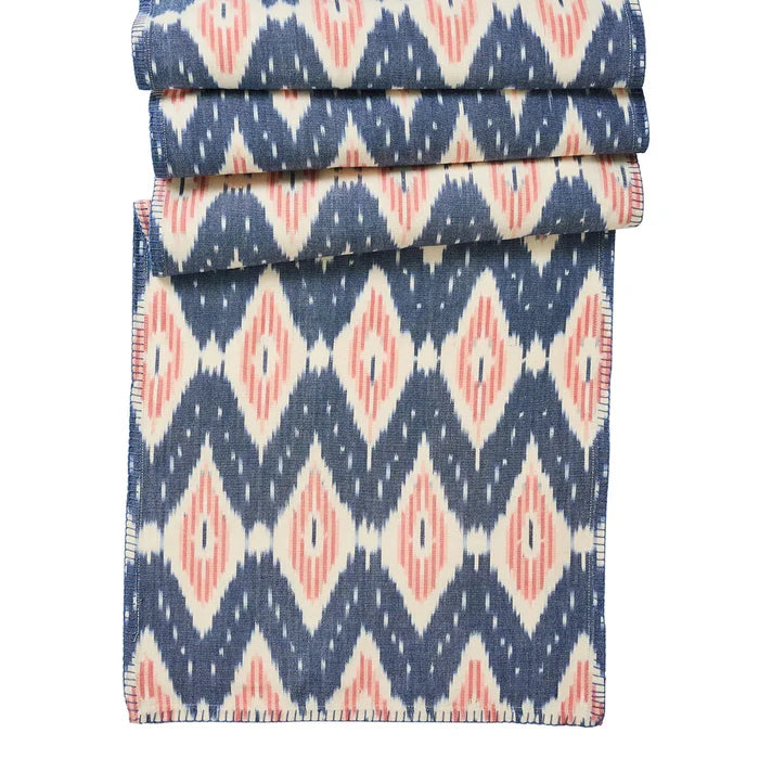 Juliska Ikat 18" x 90" Table Runner - Blue/Pink