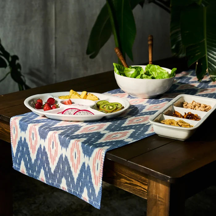 Juliska Ikat 18" x 90" Table Runner - Blue/Pink