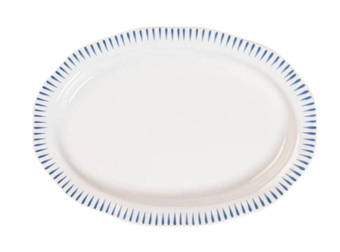 Juliska Sitio Stripe 17” Serving Platter- Delft Blue