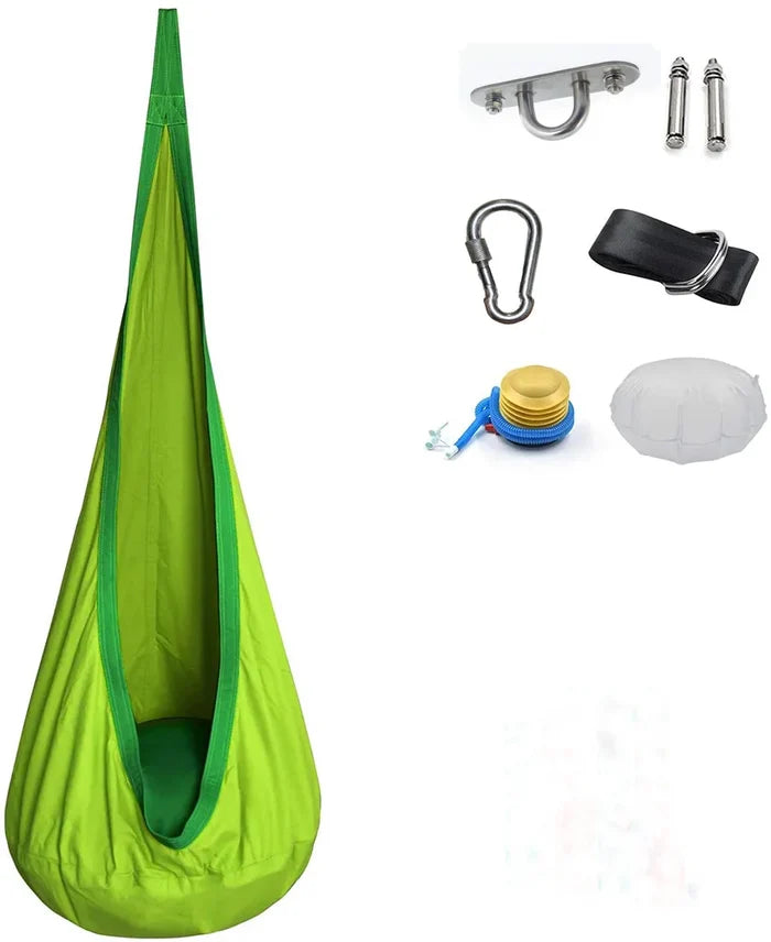 Kids Hanging Chair Parachute Cloth Swing Pod Portable Indoor Courtyard Fall 2025 Cozy Inflatable Cushion