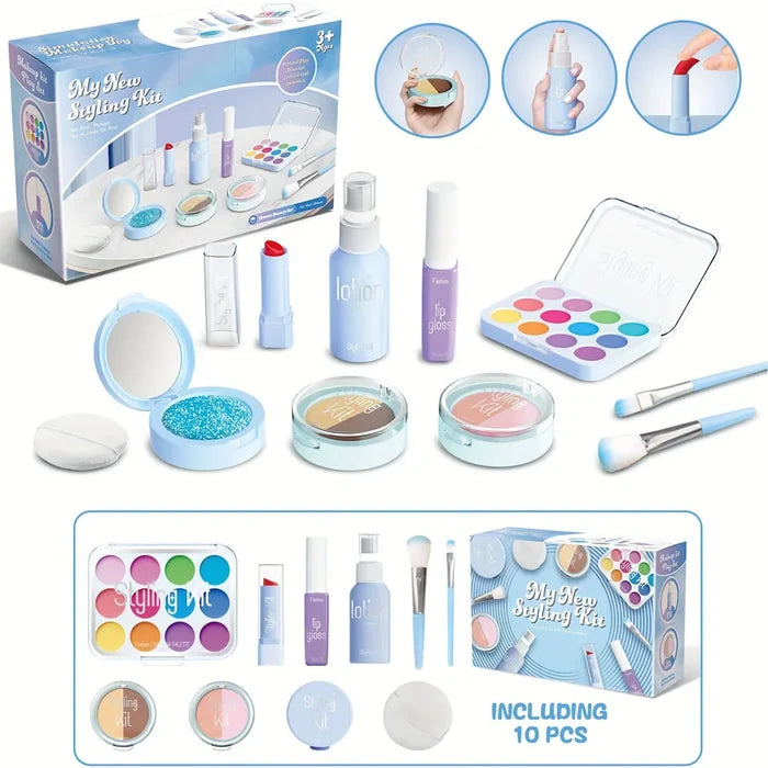 Kids Makeup Kit - Toy Makeup Set For Pretend Play, 10-Piece Non-Toxic, No Liquid, Fall 2025 Gift