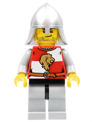 Kingdoms - Lion Knight Quarters, Helmet with Neck Protector, Crooked Smile and Scar