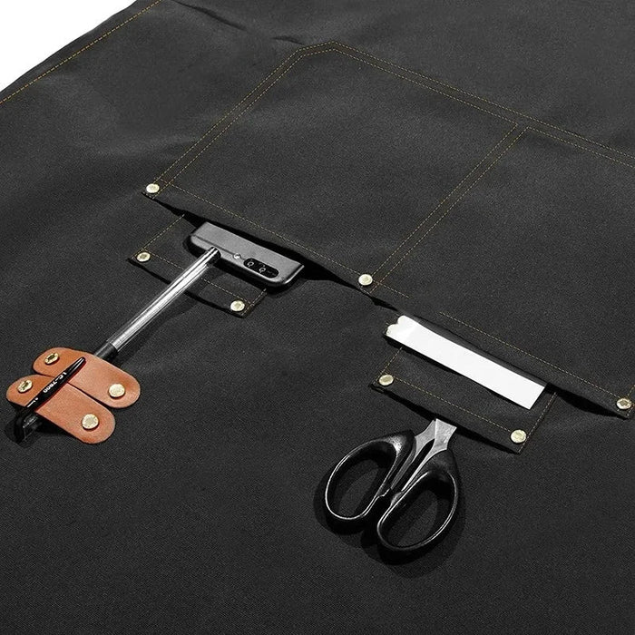 Kitchen Apron Professional Bib Apron Restaurant Work Apron Fall 2025 Waterproof Pockets Durable