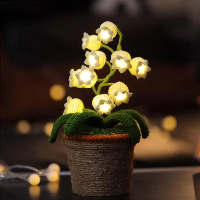 Knitted Lily Of The Valley Cotton Rope Pot Lamp Cozy