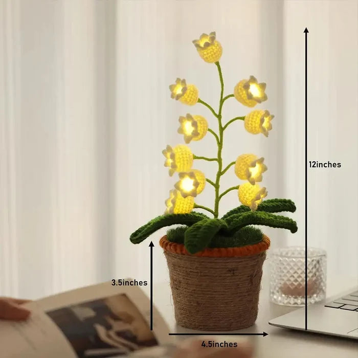 Knitted Lily Of The Valley Cotton Rope Pot Lamp Cozy