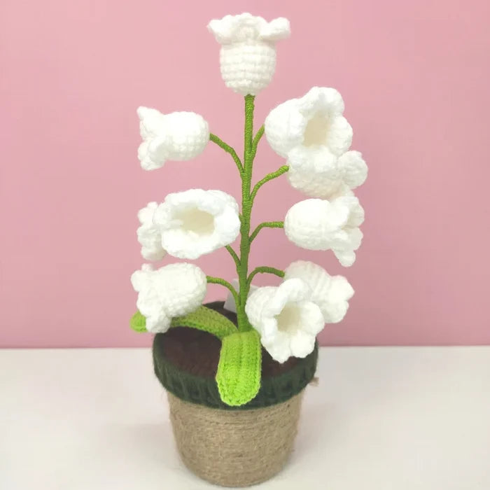 Knitted Lily Of The Valley Cotton Rope Pot Lamp Cozy
