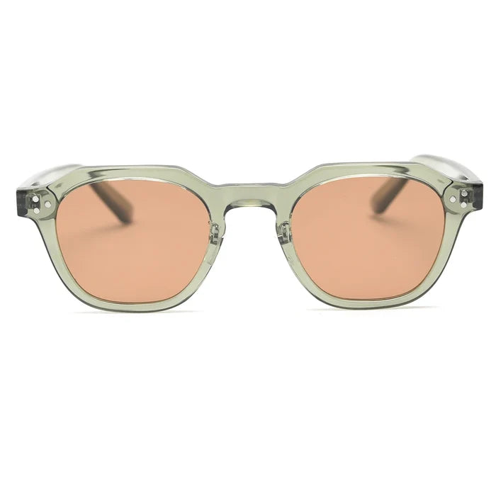 Korean Style Retro Sunglasses for Women TR90 Polygon Polarized UV400 Green Brown 2025 Summer