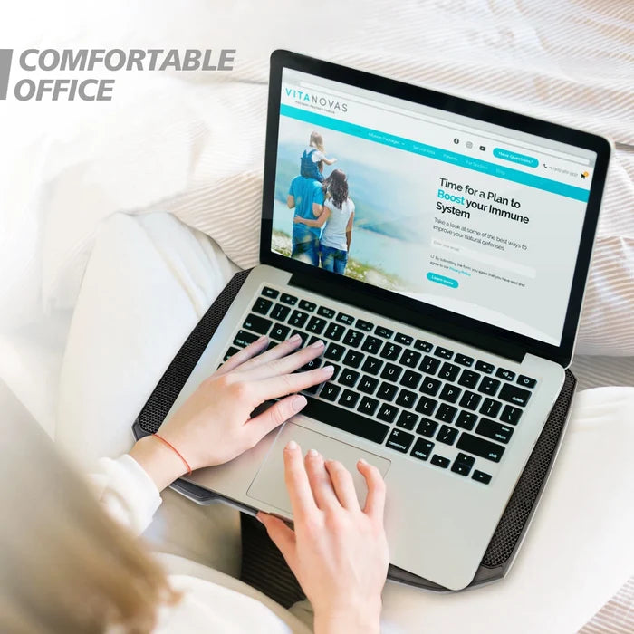 Laptop Cooling Pad with 5 Quiet Fans, Adjustable Height & Phone Holder - Compatible with 12-15.6 Inch Laptops