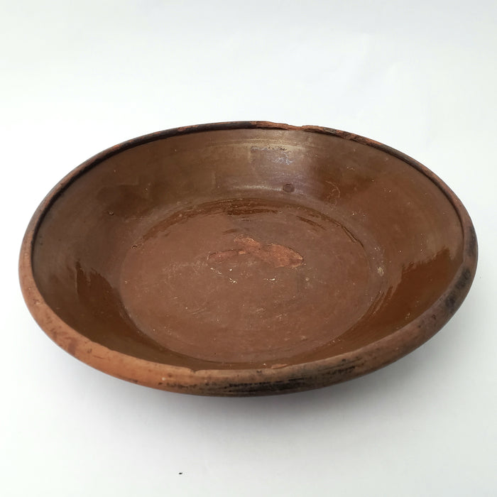 Large Antique Redware Bowl 16" Pennsylvania Region