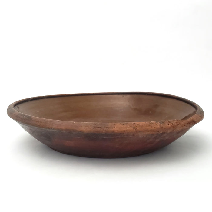Large Antique Redware Bowl Milk Pan 16" Pennsylvania Region