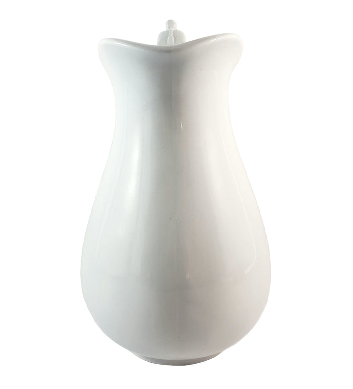 Large Antique White Ironstone Pitcher Bow & Tassel 12" by Burgess & Goddard England