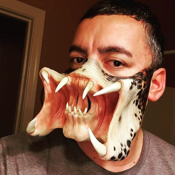Latex Horror Mask Cannibal Mouth Cosplay Halloween 2025