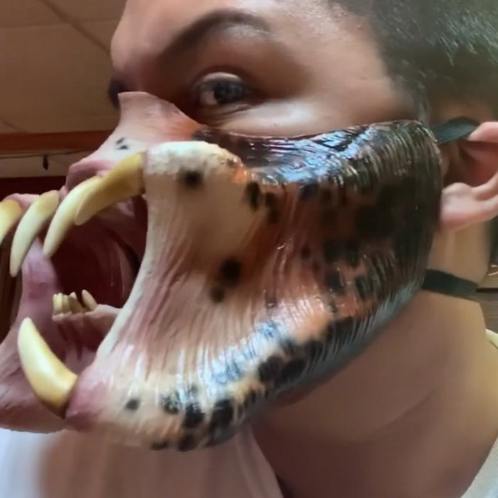 Latex Horror Mask Cannibal Mouth Cosplay Halloween 2025