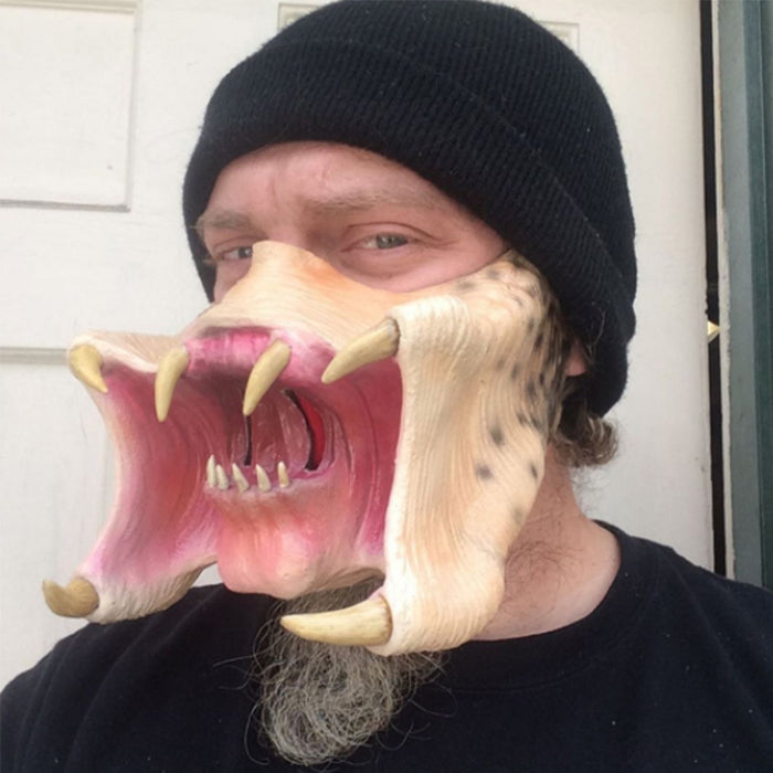 Latex Horror Mask Cannibal Mouth Cosplay Halloween 2025